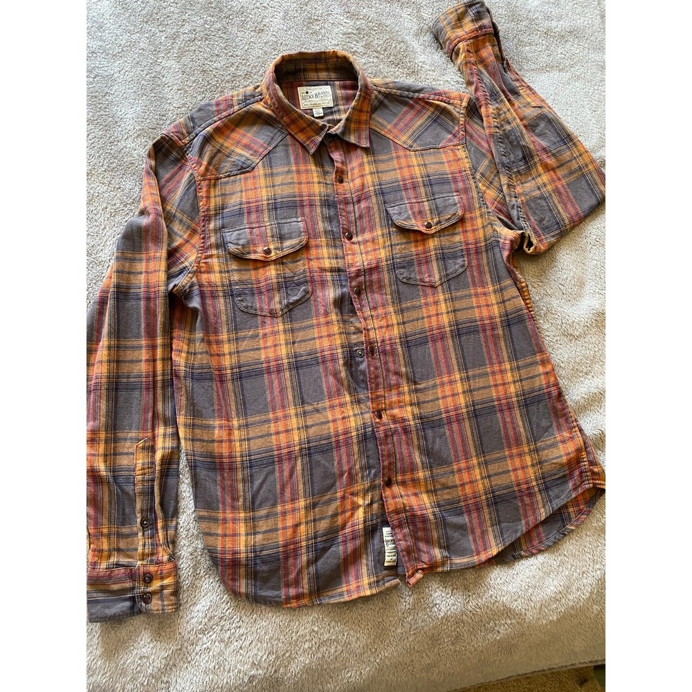 Lucky Brand Snap Plaid Shirt Men's L/G Saturday Western